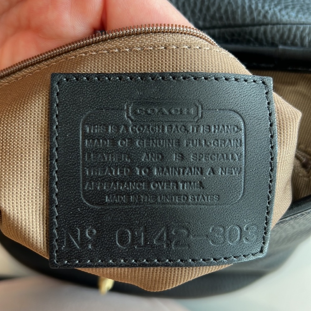 Vintage COACH Pebbled Leather Bag Black - Picture 7 of 9